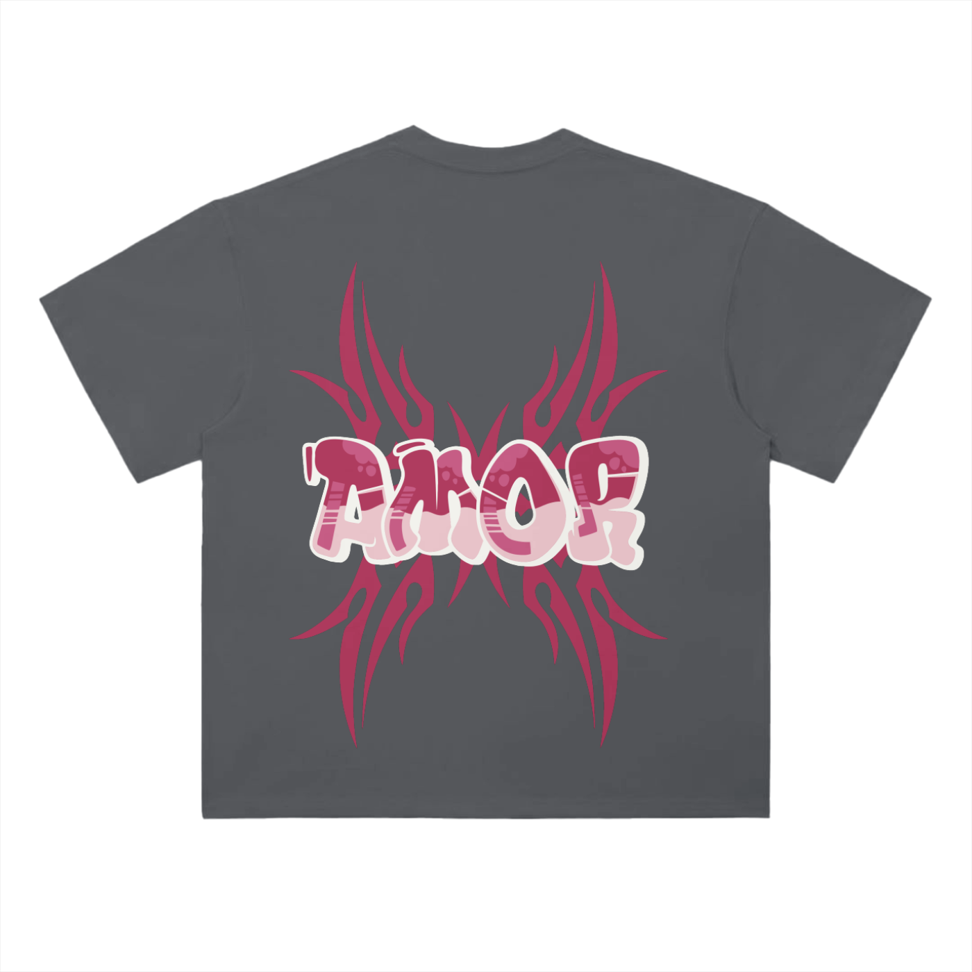 Amor Red Tribal Drop Shoulder T-Shirt