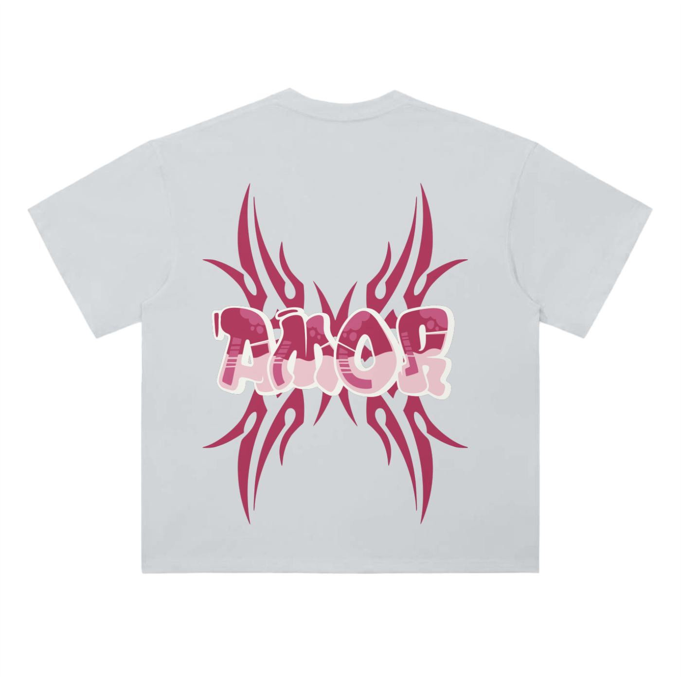 Amor Red Tribal Drop Shoulder T-Shirt