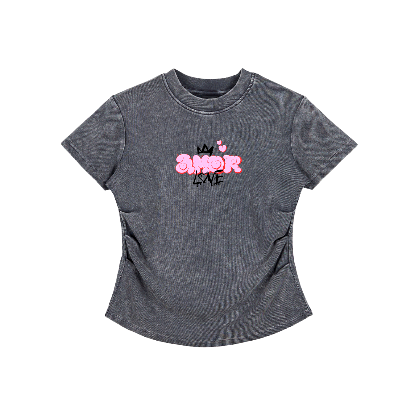 Amor Love Bodycon Cotton Tee – Vintage Wash