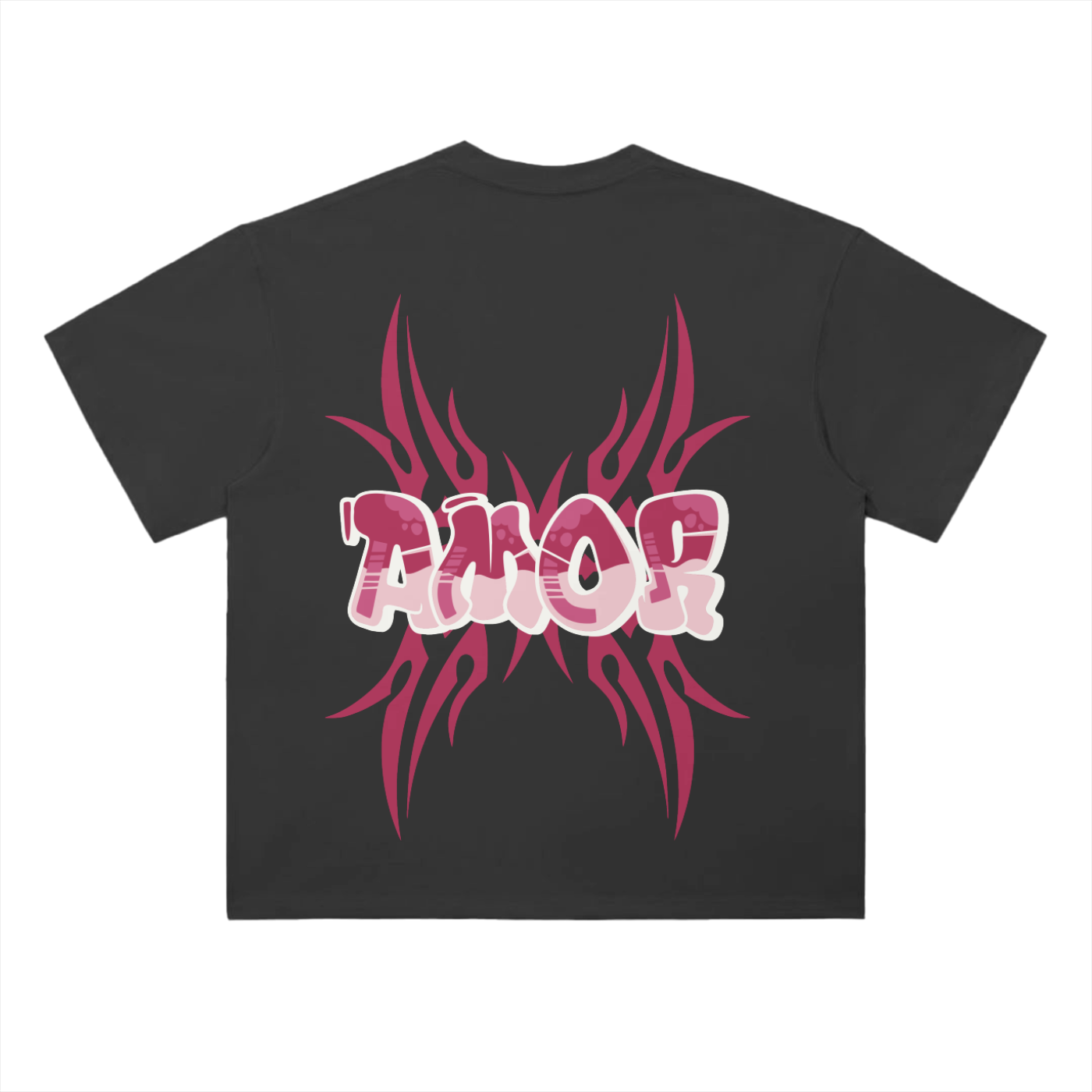 Amor Red Tribal Drop Shoulder T-Shirt