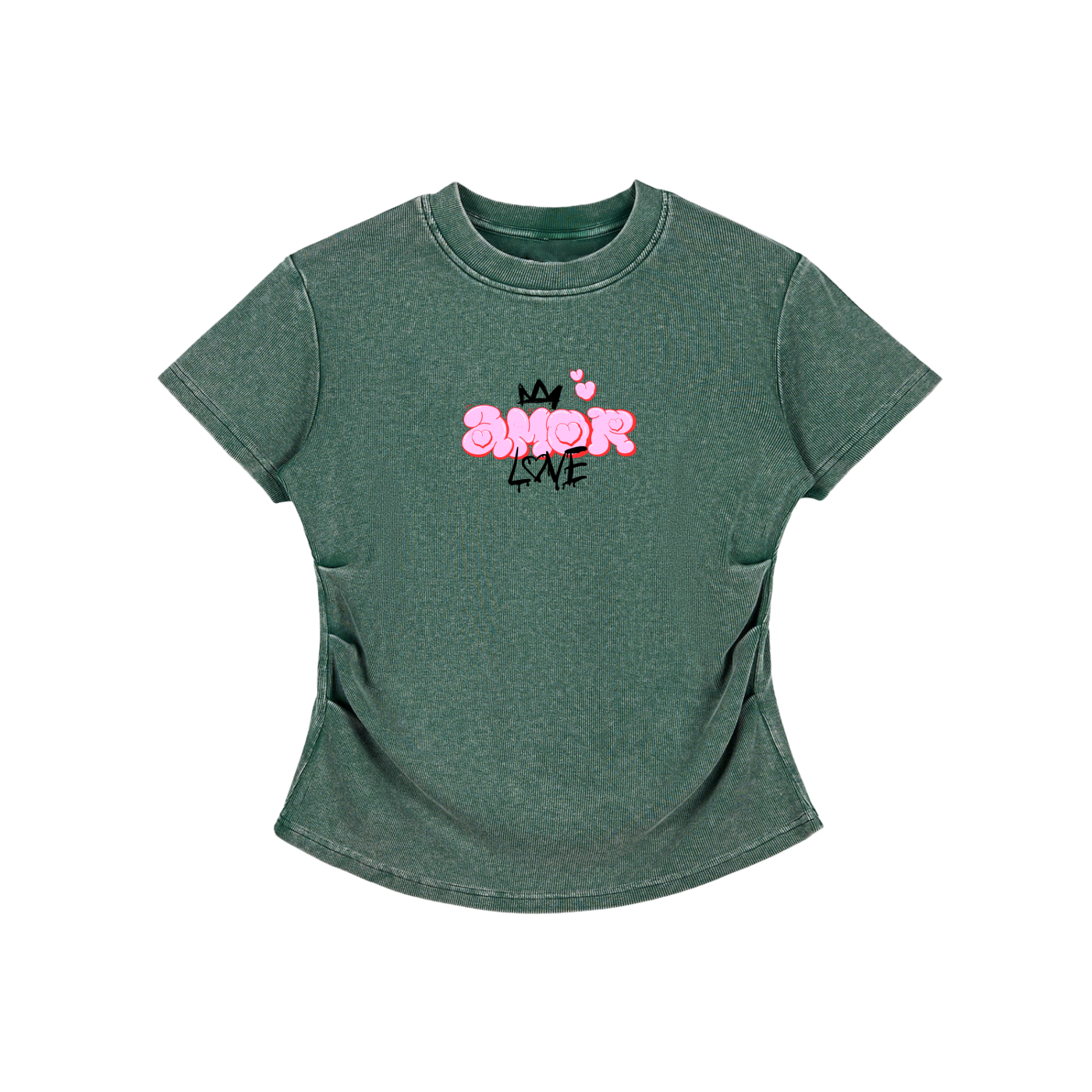 Amor Love Bodycon Cotton Tee – Vintage Wash