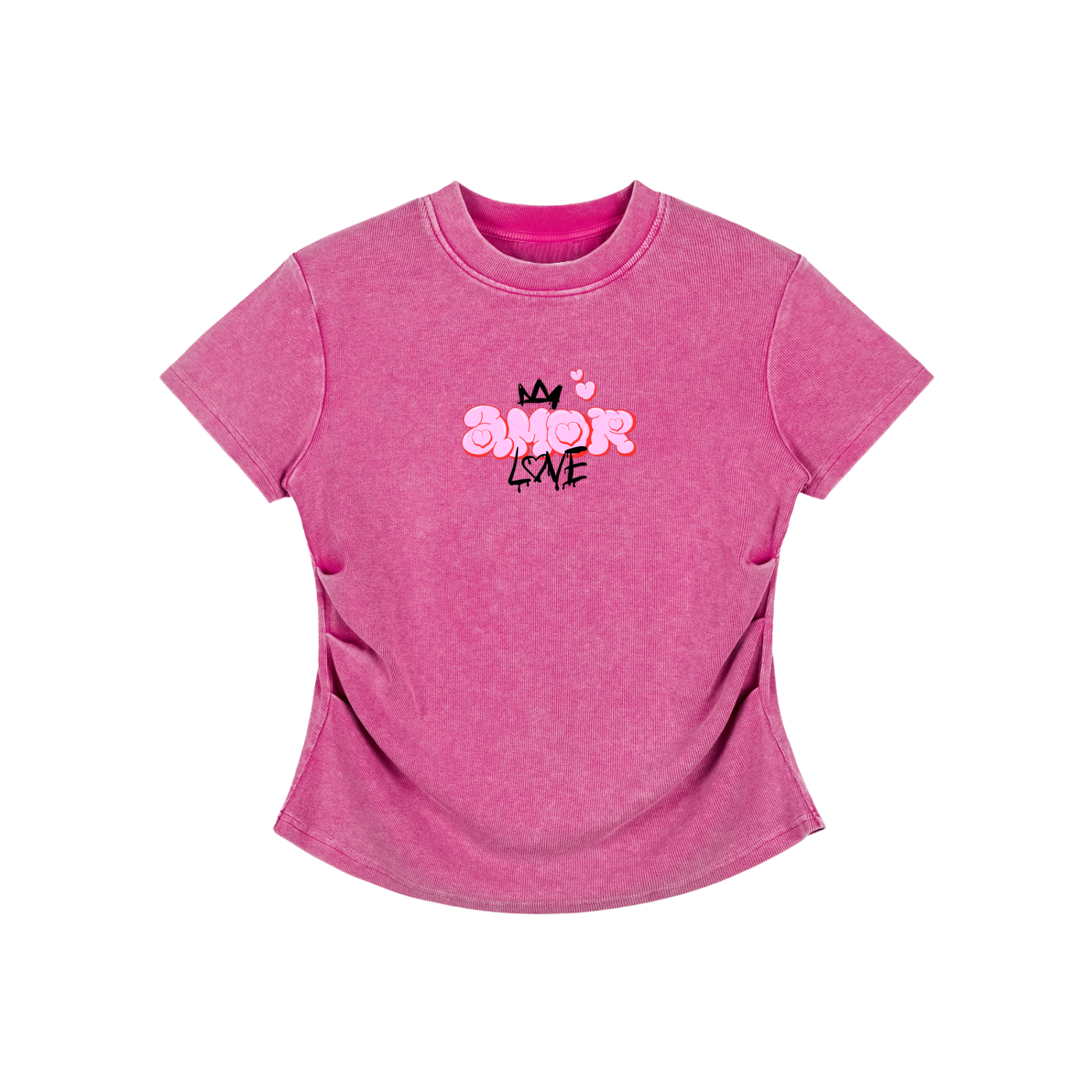 Amor Love Bodycon Cotton Tee – Vintage Wash