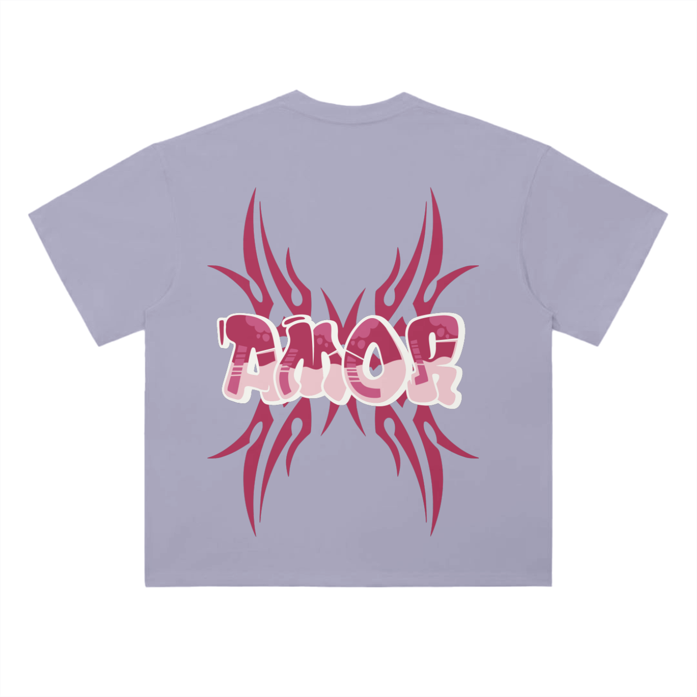 Amor Red Tribal Drop Shoulder T-Shirt